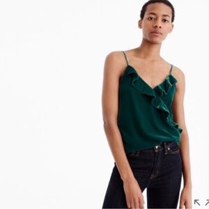 J Crew Green Going Out Velvet Top